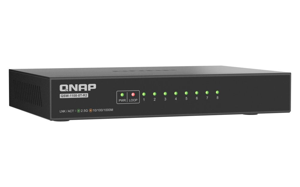 EAN 4711103086346 - QNAP QSW-1108-8T-R2 switch No administrado 2.5G Ethernet (100/1000/2500) Escritorio Negro imagen 8