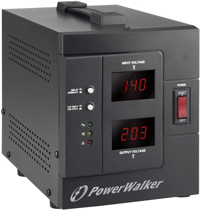 EAN 4260074976793 - PowerWalker AVR 1500/SIV regulador de voltaje 2 salidas AC 230 V Negro imagen 1