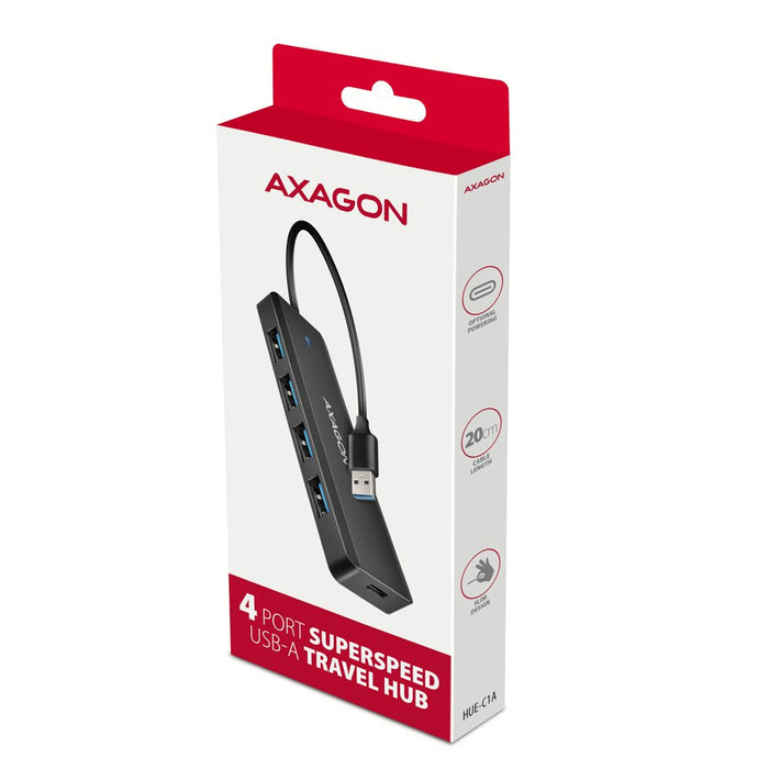 EAN 8595247907660 - Axagon HUE-C1A hub de interfaz USB 3.2 Gen 1 (3.1 Gen 1) Type-A 5000 Mbit/s Negro imagen 7