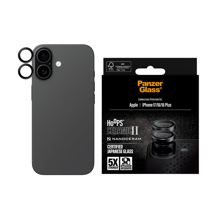 EAN 5715685027277 - PanzerGlass ® Hoops® Ceramic II Camera Lens Protector iPhone 17 | iPhone 16 | 16 Plus Protector de pantal imagen 2