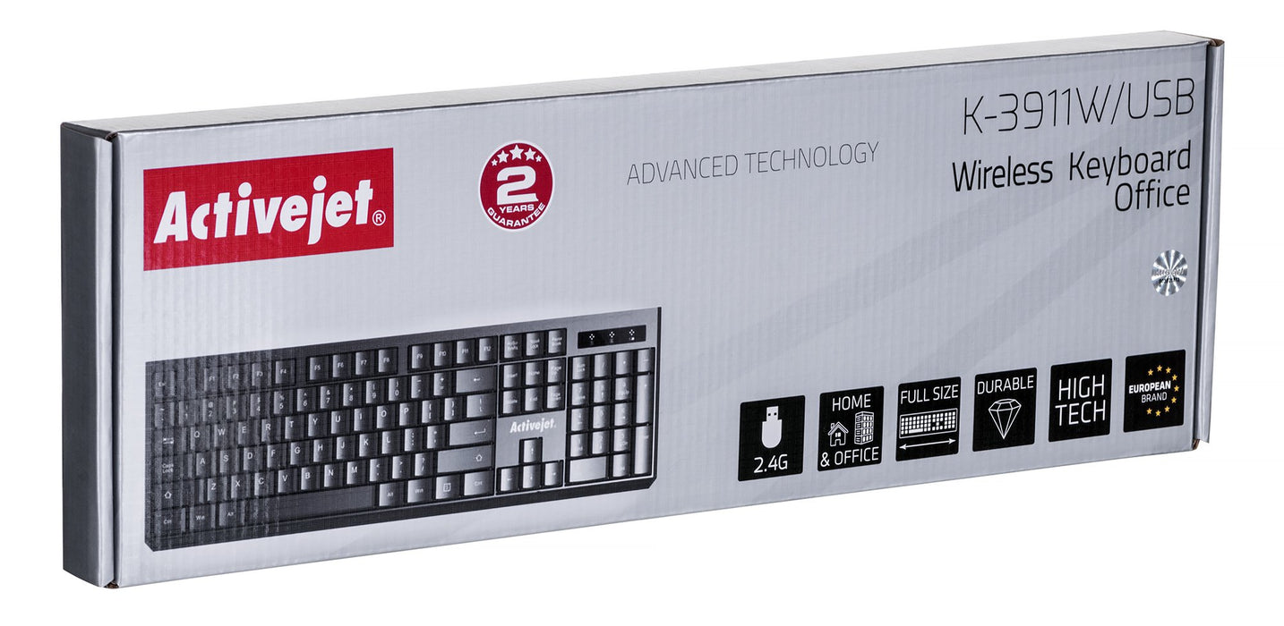 EAN 5901443120131 - Activejet K-3911W teclado Universal RF inalámbrico QWERTY Internacional de EE.UU. Negro imagen 11