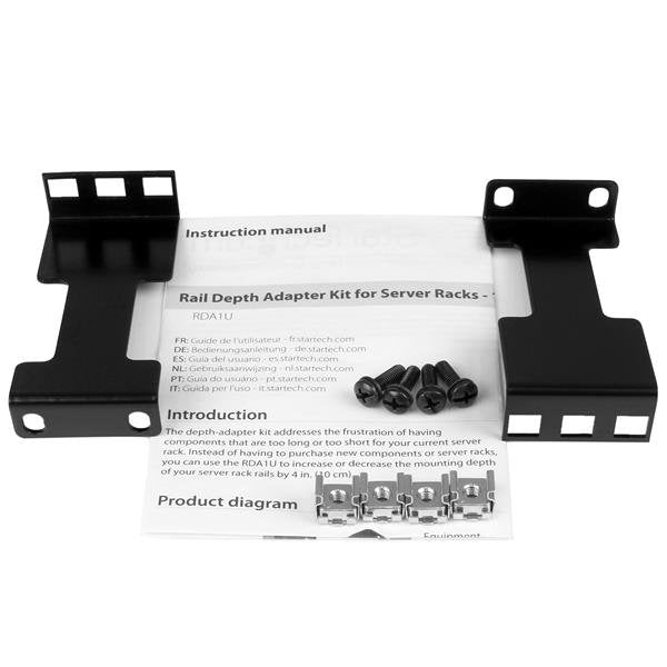 EAN 0065030865432 - StarTech.com RDA1U accesorio de bastidor Adaptador de profundidad de carril para rack imagen 5
