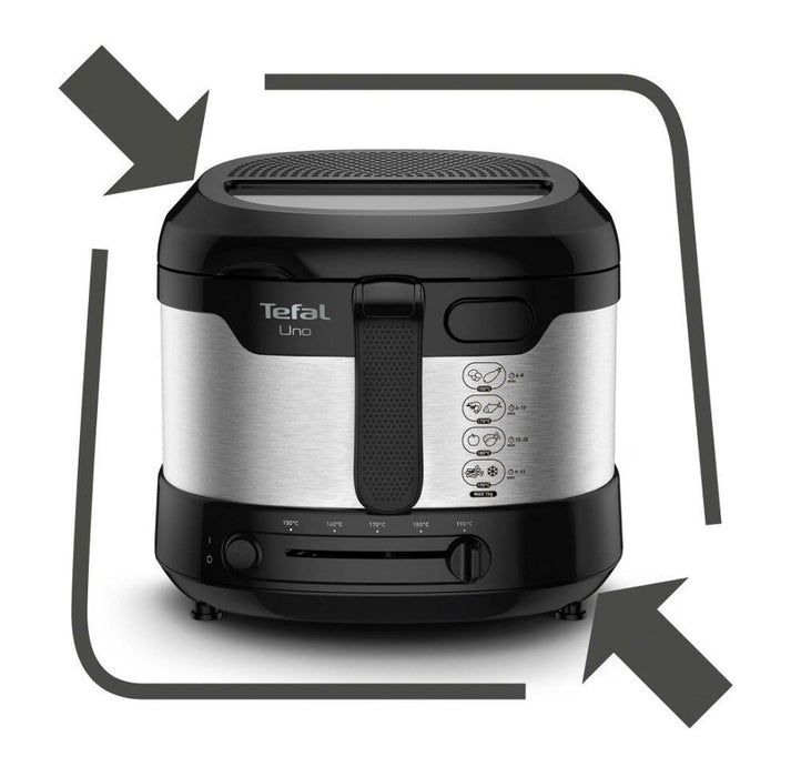 EAN 3045386381807 - Tefal Uno FF215D Sencillo Independiente 1600 W Freidora Negro, Acero inoxidable imagen 7