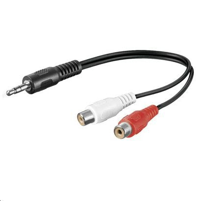 EAN 5711045661419 - Microconnect AUDALHF02 cable de audio 0,2 m 3,5mm 2 x RCA Negro imagen 1