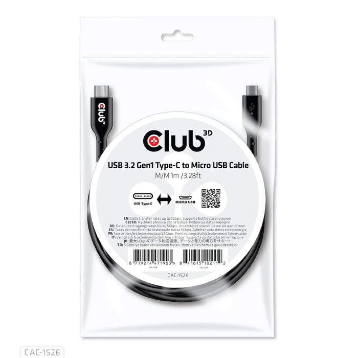 EAN 8719214471903 - CLUB3D CAC-1526 cable USB USB 3.2 Gen 1 (3.1 Gen 1) 1 m USB C Micro-USB B Negro imagen 6