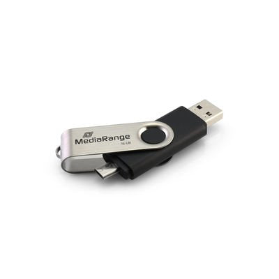 EAN 4260459612452 - MediaRange MR932-2 unidad flash USB 32 GB USB Type-A / Micro-USB 2.0 Negro, Plata imagen 3