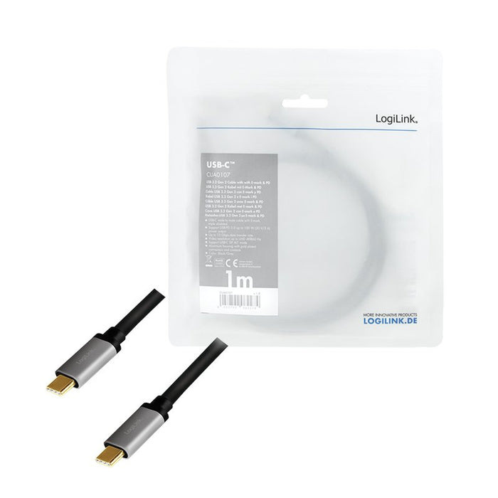 EAN 4052792062274 - LogiLink CUA0107 cable USB USB 3.2 Gen 2 (3.1 Gen 2) 1 m USB C Negro, Gris imagen 4