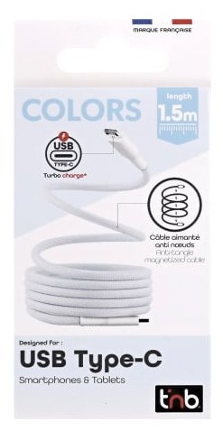EAN 3303170118238 - T'nB TCPDMAGBL cable USB USB 3.2 Gen 1 (3.1 Gen 1) 1,5 m USB C Azul, Blanco imagen 4