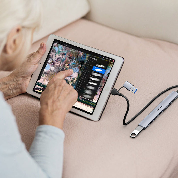 EAN 4894160057525 - UNITEK H1209AGY01 hub de interfaz USB Tipo C 5000 Mbit/s Gris imagen 4