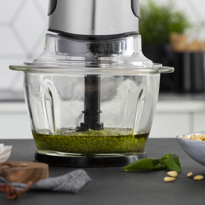 EAN 8713016083630 - Princess 221051 picadora eléctrica de alimentos 1 L 300 W Negro, Acero inoxidable, Transparente imagen 13