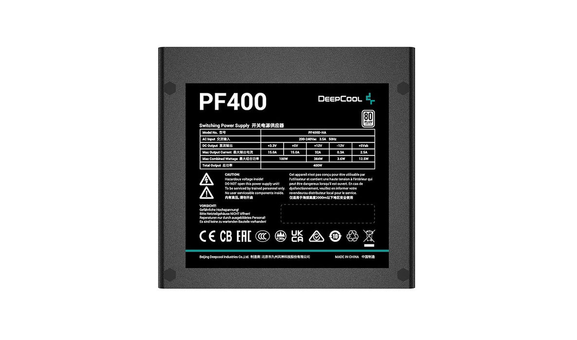 EAN 6933412702207 - DeepCool PF400 unidad de fuente de alimentación 400 W 20+4 pin ATX ATX Negro imagen 3