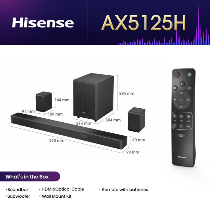 EAN 6942147497432 - Hisense AX5125H Negro 5.1.2 canales 500 W imagen 5