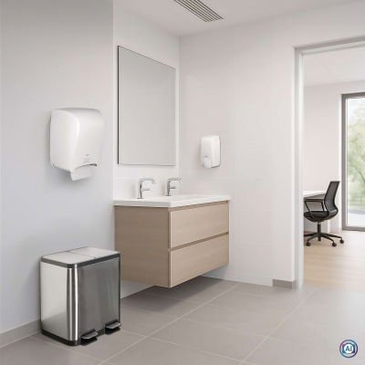 EAN 4002390095860 - MAUL 9502294 cubo de basura Rectangular Acero inoxidable Negro, Plata imagen 2