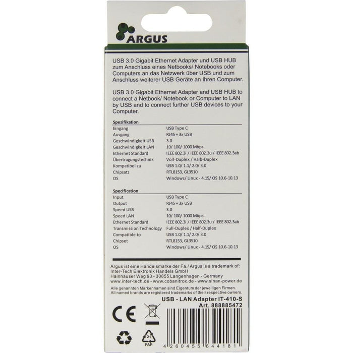 EAN 4260455644181 - Inter-Tech Argus IT-410-S USB 3.2 Gen 1 (3.1 Gen 1) Type-C Gris imagen 3