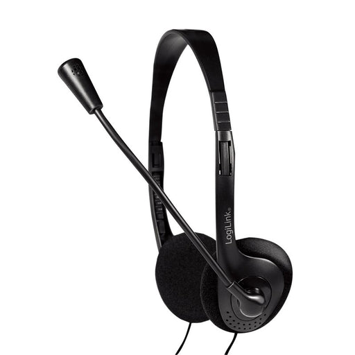 EAN 4052792061512 - LogiLink HS0052 auricular y casco Auriculares Alámbrico Diadema Oficina/Centro de llamadas Negro imagen 1