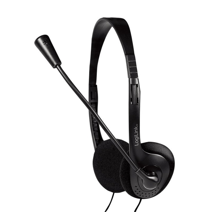EAN 4052792061512 - LogiLink HS0052 auricular y casco Auriculares Alámbrico Diadema Oficina/Centro de llamadas Negro imagen 1