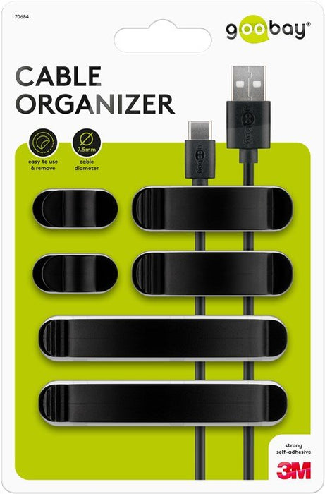 EAN 4040849706844 - Goobay 70684 organizador de cables Escritorio/pared Clip para cable Negro 6 pieza(s) imagen 14