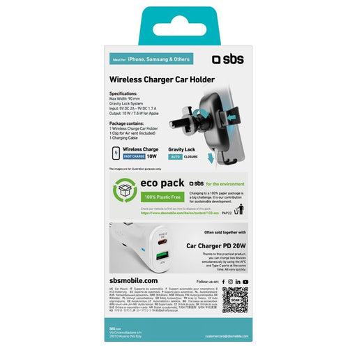 EAN 8018417276125 - SBS TESUPGRAVWIRLITE10W soporte Soporte pasivo Teléfono móvil/smartphone Negro imagen 2