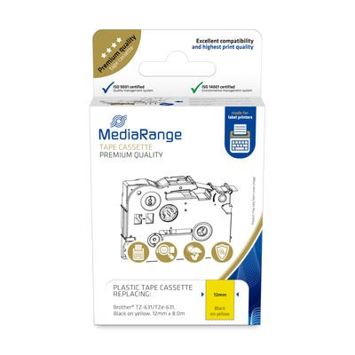 EAN 4260459618577 - MediaRange MRBTZ631 etiqueta de impresora Negro, Amarillo imagen 2
