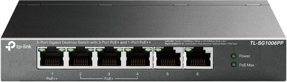 EAN 4895252500325 - TP-Link TL-SG1006PP switch No administrado Gigabit Ethernet (10/100/1000) Energía sobre Ethernet (PoE) Gr imagen 1