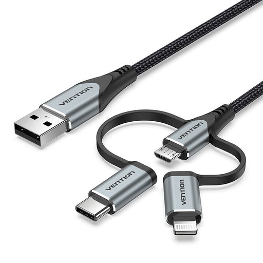 EAN 6922794752856 - Vention CQJHF cable de teléfono móvil USB A Lightning + micro-USB B + USB C imagen 1