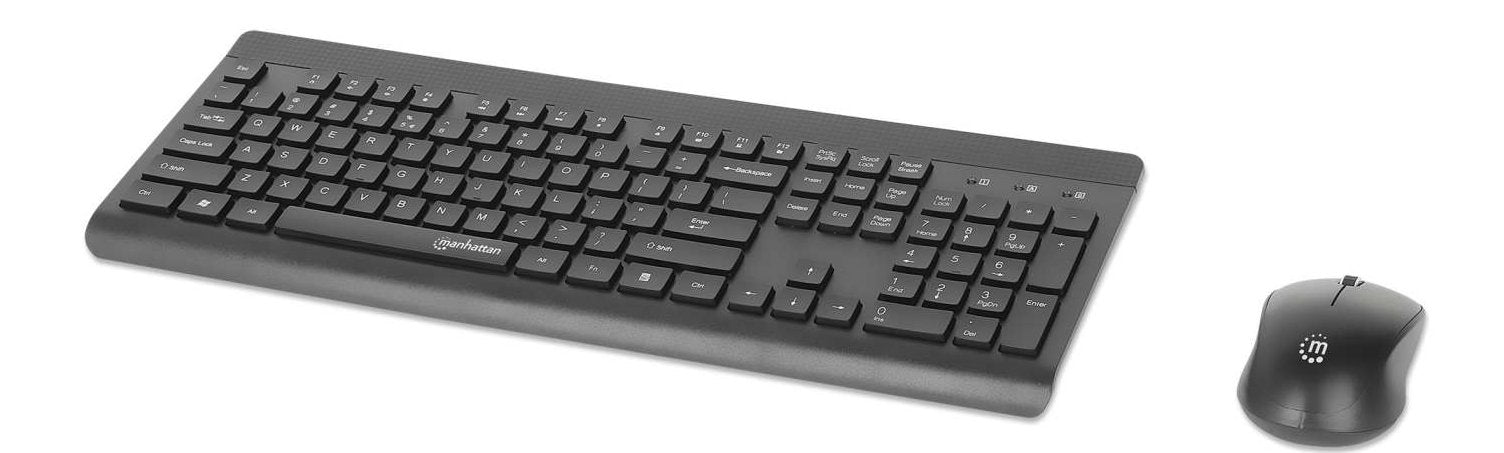 EAN 0766623180771 - Manhattan 180771 teclado Ratón incluido Universal RF inalámbrico QWERTY Negro imagen 1