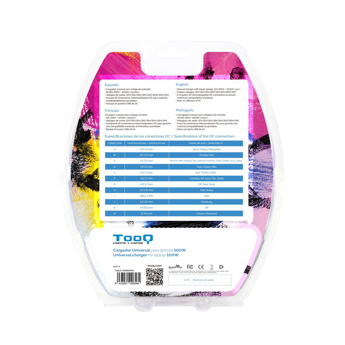 EAN 8433281006584 - TooQ TQLC-100BS01M adaptador e inversor de corriente Auto/Interior Negro imagen 7