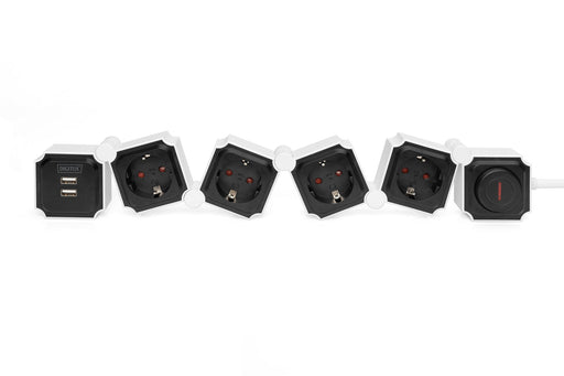 EAN 4016032463917 - Digitus DA-70620 base múltiple 1,6 m 4 salidas AC Interior Negro, Blanco imagen 2