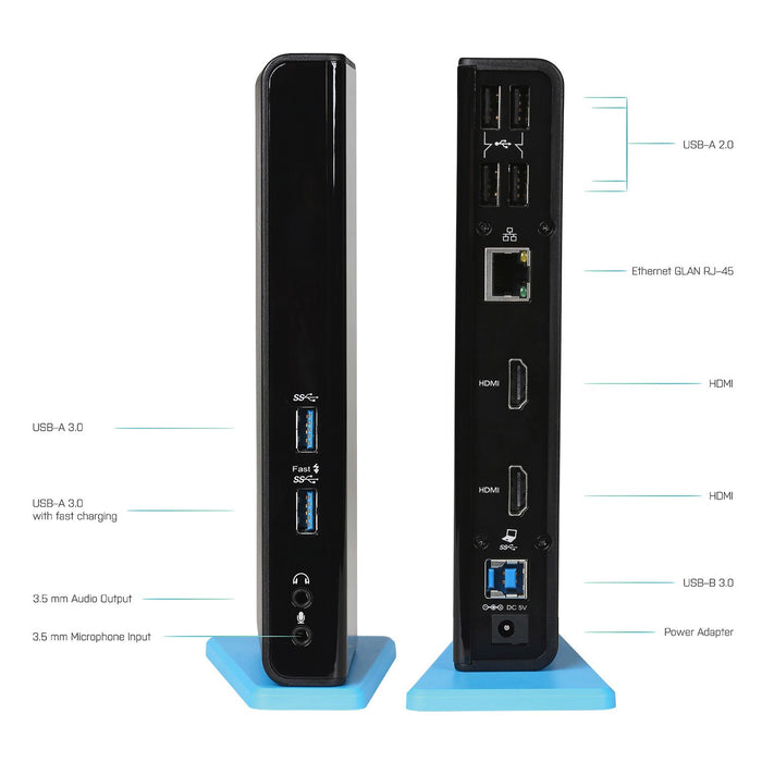 EAN 8595611703843 - i-tec U3DUALHDMIDOCK base para portátil y replicador de puertos Alámbrico USB 3.2 Gen 1 (3.1 Gen 1) Type- imagen 4