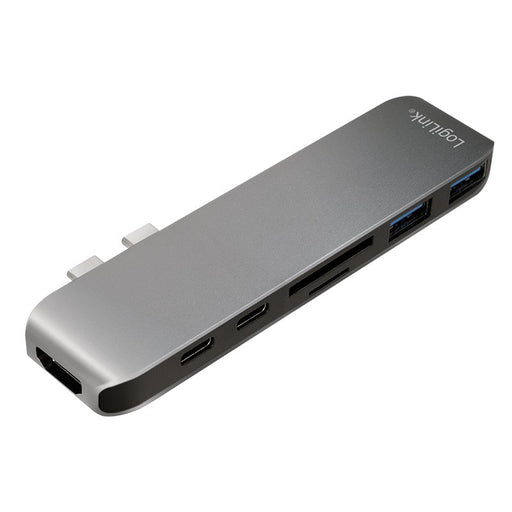 EAN 4052792048469 - LogiLink UA0302 base para portátil y replicador de puertos USB 3.2 Gen 1 (3.1 Gen 1) Type-C Aluminio, Neg imagen 1
