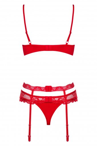 EAN 5901688211526 - Obsessive Heartina Conjunto de lencería Rojo Elastano, Poliamida imagen 2