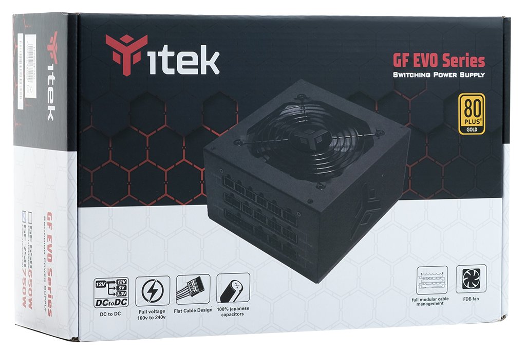 EAN 8056157881049 - itek GF750 unidad de fuente de alimentación 750 W 24-pin ATX ATX Negro imagen 2