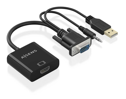EAN 8435739901595 - AISENS A115-0872 adaptador de cable de vídeo 0,2 m HDMI tipo A (Estándar) VGA (D-Sub) + 3.5mm + USB Type- imagen 2