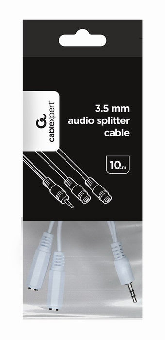 EAN 8716309035507 - Gembird 10cm, 3.5mm/2x3.5mm, M/F cable de audio 0,1 m 3,5mm Blanco imagen 3