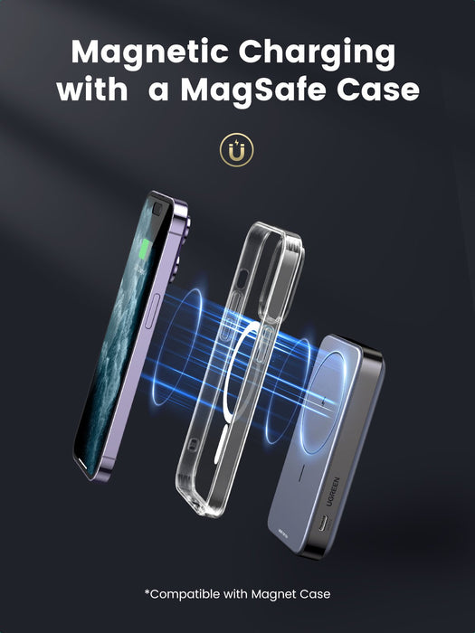 EAN 6941876210862 - Ugreen 10000mAh Mini Powerbank Wireless 20W with MagSafe grey imagen 4