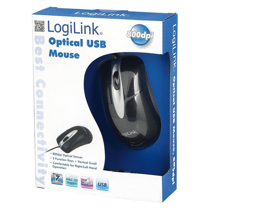 EAN 4260113566626 - LogiLink Mouse optical USB ratón Oficina USB tipo A Óptico 800 DPI imagen 3