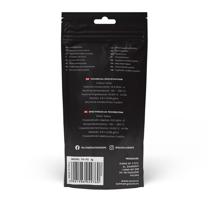 EAN 5901986049760 - Savio TG-03 1G compuesto disipador de calor imagen 5