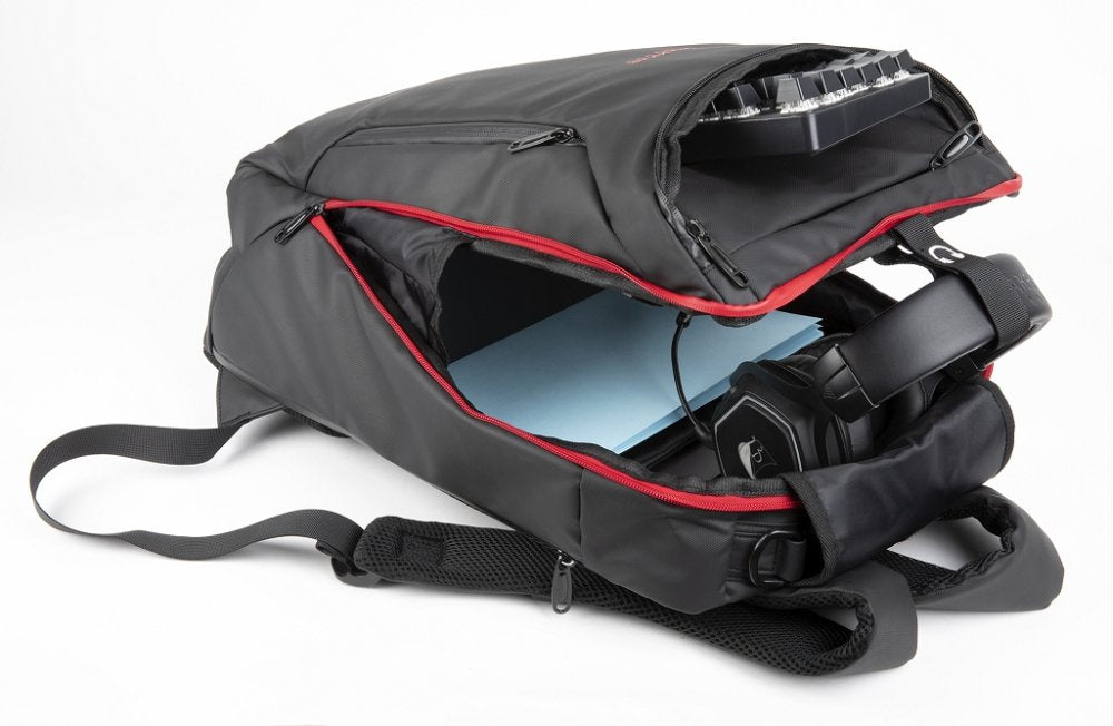 EAN 3328170285247 - Konix Drakkar KX DK RAGNARR 17' GAMING BACKPAC 43,2 cm (17") Mochila Negro, Rojo imagen 6