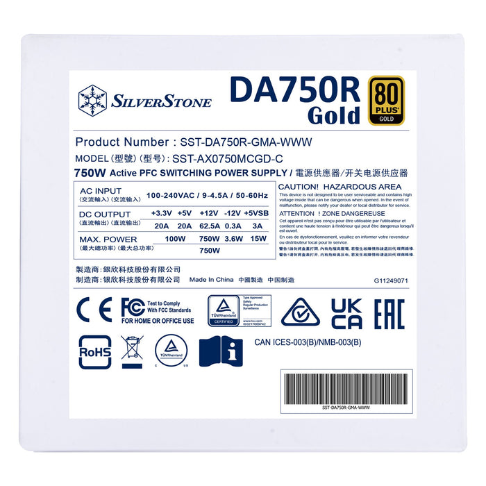 EAN 4710679816838 - Silverstone DA750R Gold unidad de fuente de alimentación 750 W 24-pin ATX ATX Blanco imagen 7