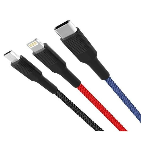 EAN 6920680899012 - PINBOX XONB54BK cable USB USB 2.0 1,2 m USB A USB C/Micro-USB B/Lightning Negro imagen 2