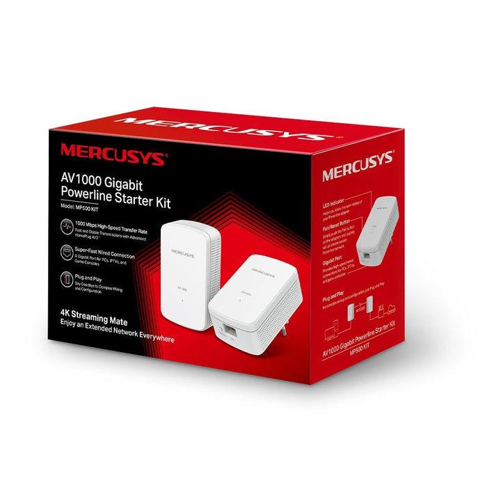EAN 6935364072681 - Mercusys MP500 KIT adaptador de red PowerLine 1000 Mbit/s Ethernet Blanco 2 pieza(s) imagen 4