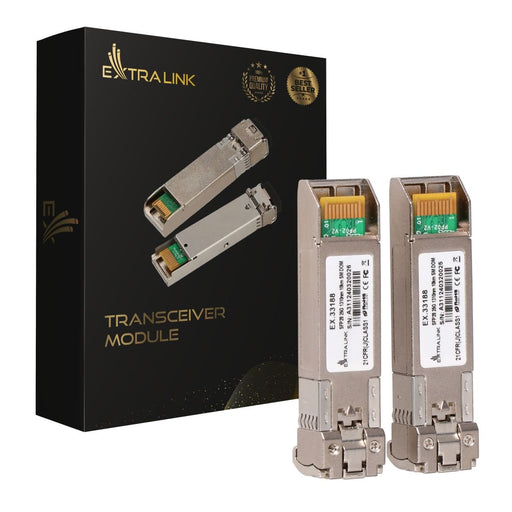 EAN 5906168633188 - Extralink SFP28 25G 2-Pack | SFP28 Module | 25Gbps, LC/UPC Duplex, 1310nm, 10km, single mode, DOM red mod imagen 1