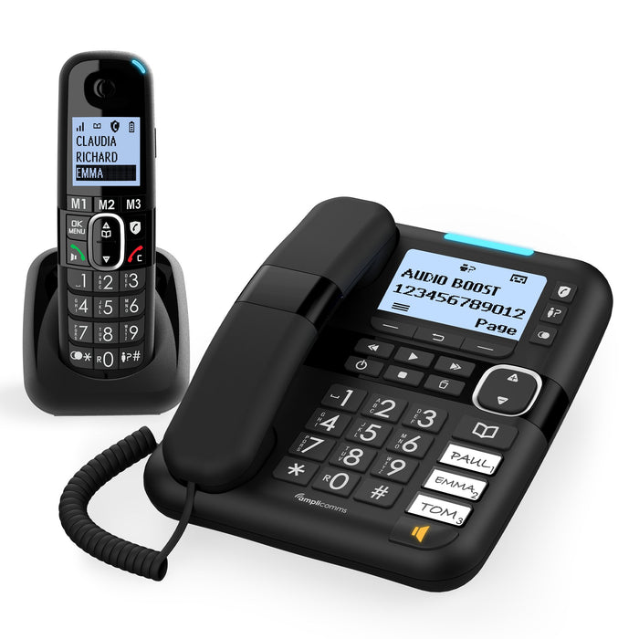 EAN 3700601423372 - amplicomms BigTel 1580 Combo Teléfono DECT/analógico Identificador de llamadas Negro imagen 2