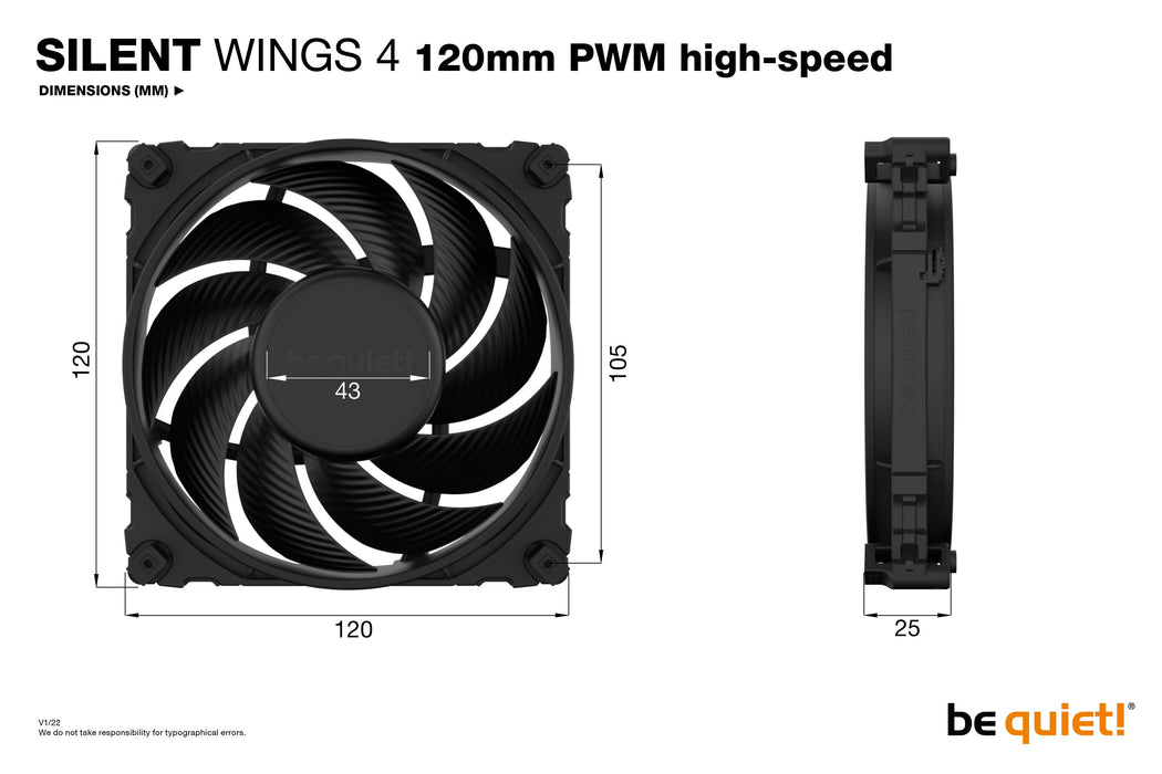 EAN 4260052188866 - be quiet! SILENT WINGS 4 | 120mm PWM high-speed Carcasa del ordenador Ventilador 12 cm Negro 1 pieza(s) imagen 5