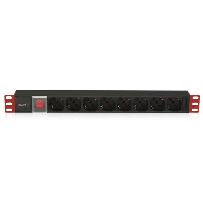 EAN 8051128102635 - Techly I-CASE STRIP-18C20 unidad de distribución de energía (PDU) 8 salidas AC 1U Negro, Rojo imagen 1