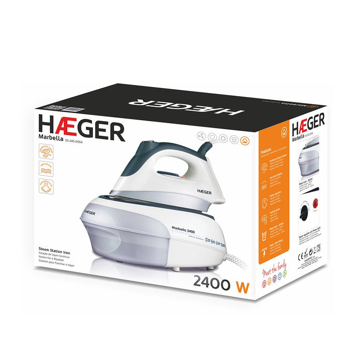 EAN 5608475009204 - Haeger SS-24S.005A plancha Plancha a vapor Suela de acero inoxidable 2400 W Negro, Blanco imagen 4