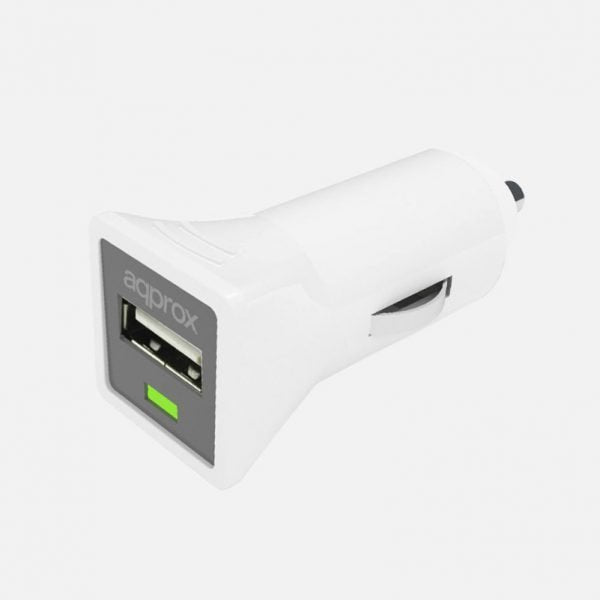 EAN 8435099516224 - Approx APPUSBCARW cargador de dispositivo móvil Smartphone Negro, Blanco Encendedor de cigarrillos Autoimagen 1)