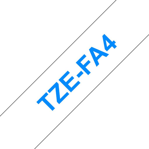 EAN 4977766761499 - Brother TZE-FA4 cinta para impresora de etiquetas Azul sobre blanco imagen 1