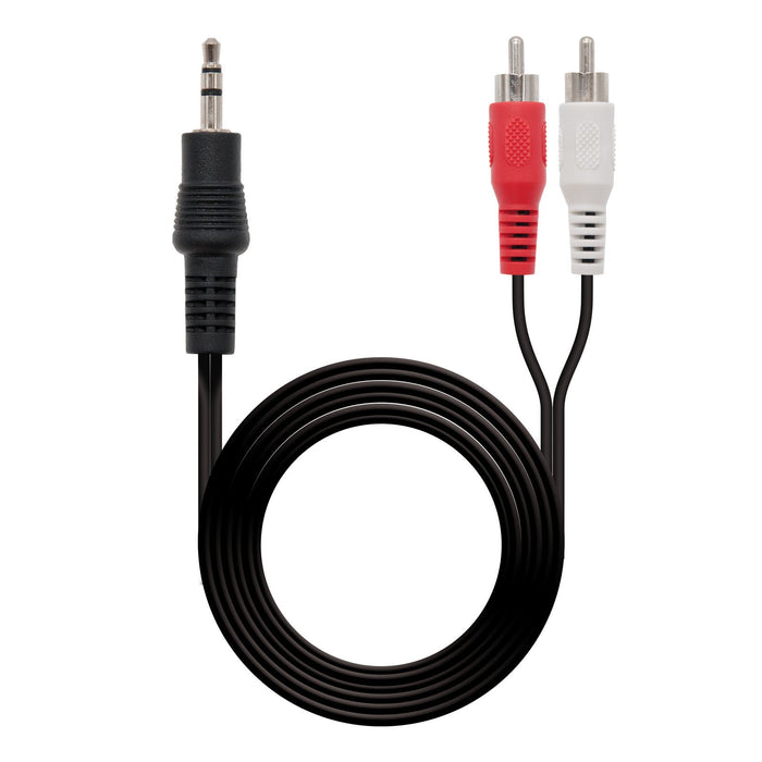 EAN 8433281001107 - Nanocable 10.24.0305 cable de audio 5 m 3,5mm 2 x RCA Negroimagen 3)