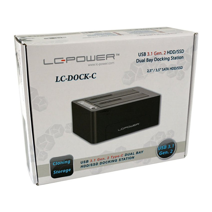 EAN 4260070127038 - LC-Power LC-DOCK-C base de conexión para disco duro USB 3.2 Gen 2 (3.1 Gen 2) Type-C Negro imagen 6